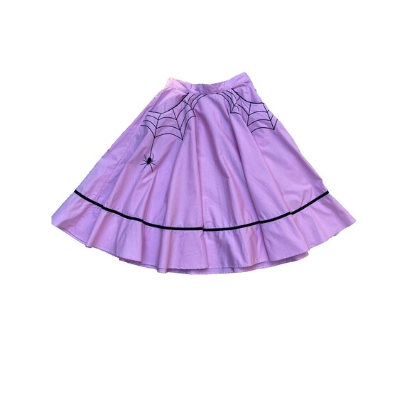 Hell Bunny XS Miss Muffet Pink Spider Web Embroidered Skirt Gothic Halloween - Picture 1 of 9